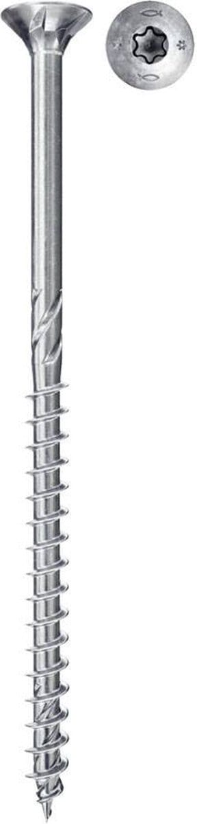 Fischer 670376 spaanplaatschroef Power-Fast II 5,0 x 50 TX20 - verzonken kop - deeldraad - blauw verzinkt (200st)