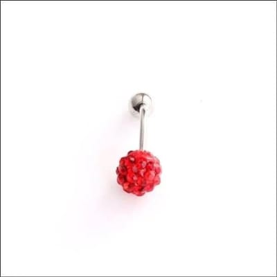 Rvs sieraden - Navelpiercing met rode kristallen - Chirurgisch staal