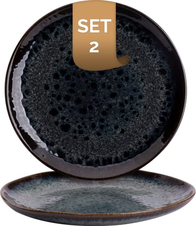 Palmer - Eccentric - Bord - 2 stuks - ø 22 cm - Blauw - Stoneware - Bordenset