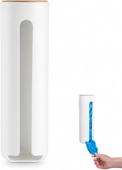 Wattenschijfjes Dispenser - Katoenschijfjes Houder - Badkamer Organiseren - Stof- en Vochtwerend Deksel - 24.2 cm - Semi-transparant