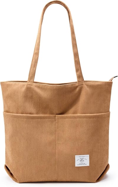 Grote Draagtas voor Vrouwen - Corduroy Schoudertassen en Handtassen voor School, Werk, Winkelen en Reizen