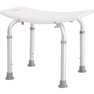 Homcom Douchestoel voor Ouderen met Verstelbare Hoogte, Antislip Aluminium, Draagvermogen 135 kg