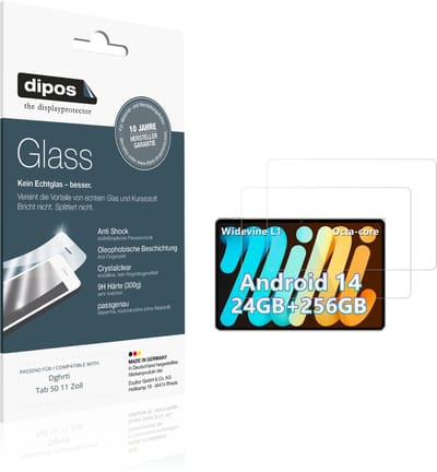 dipos – 2x Pantserfolie geschikt voor Dghrti Tab 50 11 Zoll | 9H Screenprotector