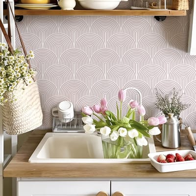 Dailygoods- Vloerstickers 25 Stuks - Waterdicht - Peel/Stick - Tegelstickers - Roze Patroon - Voor Keuken/Badkamer - Muurstickers