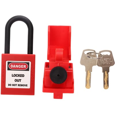 Stroomonderbreker Vergrendelingsset CB 07 Stroomonderbreker Vergrendeling 38mm Nylon Hangslot Stroomisolatie Veiligheidsvergrendeling red