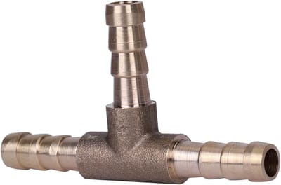 Drieweg T-stuk van massief messing voor slangen van 6mm, 8mm, 10mm en 12mm - Geschikt voor lucht, water, gas en olie met eenvoudige installatie en duurzame constructie