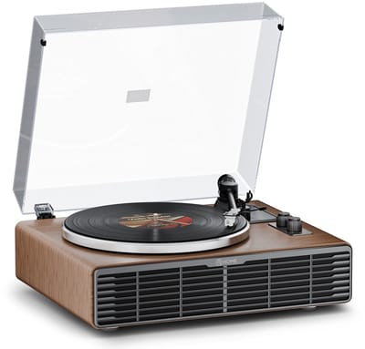 XJ-HOME Retro Platenspeler met Bluetooth - Bluetooth Platenspeler Walnoot - Ingebouwde Luidsprekers (4x) - AT-3600L - Snaaraandrijving 33/45 RPM - RCA & AUX Out - Met Stofkap