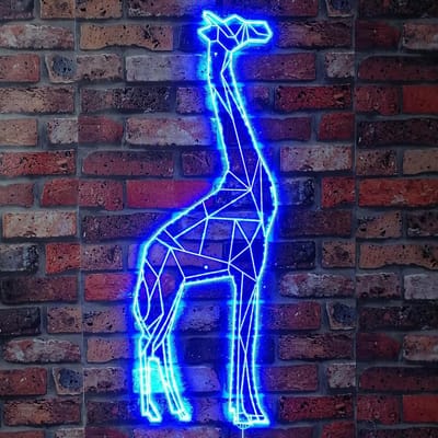 LED Dier Bord - Geometrisch Figuur - Muur Decoratie - Dynamische Kleuren - 40 x 14 cm - Multicolor