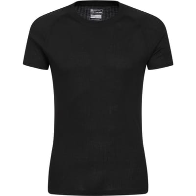 Mountain Warehouse Heren Talus Ronde Hals Thermo Top met Korte Mouwen (Zwart)