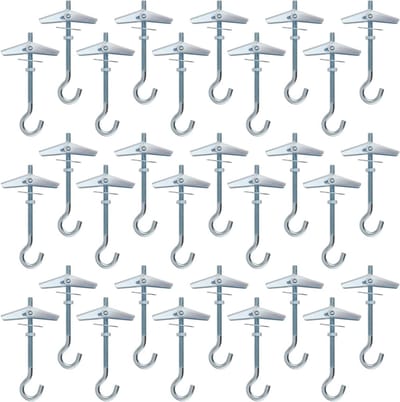30 Stuks Carbon Staal Wing Spring Rocker Haak, M5 Plafondhaak voor Planten, Zware Duurzame Plafondhaken, 9 cm Lang