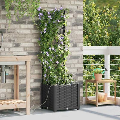 vidaXL - Plantenbak - Zwart - 40 - x - 40 - x - 142 - cm - PP