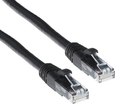 ACT Zwarte 15 meter U/UTP CAT6A patchkabel snagless met RJ45 connectoren IB2915