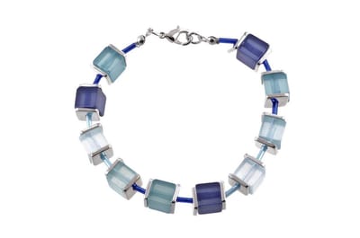 Behave - Armband blokjes blauw - minimalistische moderne look
