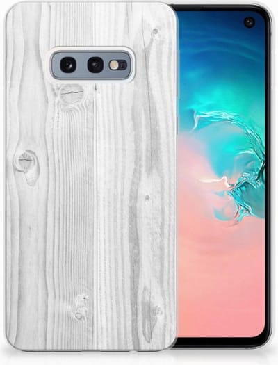 Samsung Galaxy S10e Bumper Hoesje White Wood