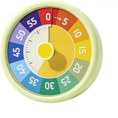 Timer -Visuele timer voor kinderen - 60 minuten afteltimer voor klaslokaal- kantoor-keuken - Pomodoro-timer - Kookkeukentimer - Stil tijdbeheer (groen - 11*5*11)