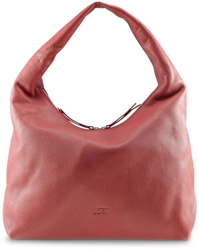 JOST Leren Schoudertas Vika Hobo Bag Red Donkerrood