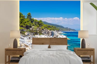 Behang - Fotobehang Zee - Zomer - Tropisch - Breedte 350 cm x hoogte 350 cm