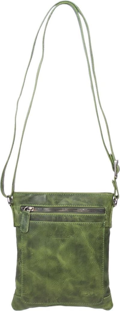 Schoudertasje Groen Leer -Leren Schoudertasje Groen - Crossbody Tasje Van Groen Leer