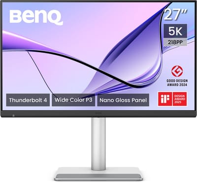 BenQ MA270S 27" 5K Retina Glossy Mac Monitor – Nano Gloss - 99% P3 - HDR400 - Thunderbolt 4 96W - KVM