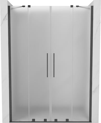 Mexen Velar Duo schuifdouchedeur 140 , ijs, geborsteld grijs - 871-140-000-32-66