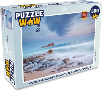 Puzzel Weergave van het strand Cala Comte op Ibiza - Legpuzzel - Puzzel 500 stukjes