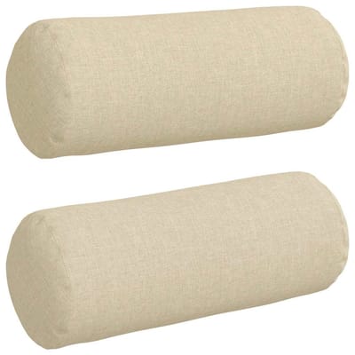 vidaXL Bolster Kussens 2 st Stof Crème Ø 15 x 40 cm