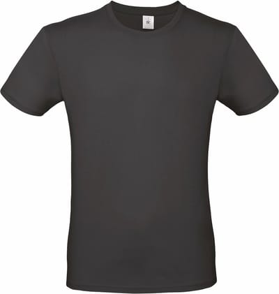 B&C Basic T-shirt - zwart - ronde hals - heren - katoen - 145 grams XXXL