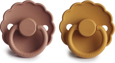 Frigg Fopspeen Daisy Honey Gold/Rose Gold T1 0-6mnd (2 stuks)