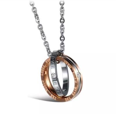 Akyol - Eternal Love Ring -Ketting - Love ketting-1 stuks-koppel ketting - Cadeau voor hem - valentijn ketting voor haar - Cadeau voor haar –Liefde– 1 love ketting – Koppel set -relatie ketting – Relatie – zilver kleurig