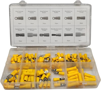 LB Tools professioneel geïsoleerd kabelschoentjes assortiment geel 110 delig