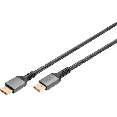 Digitus DB-340111-010-S DisplayPort-kabel DisplayPort Aansluitkabel DisplayPort-stekker, DisplayPort-stekker 1 m Zwart 8K UHD, Aluminium-stekker,