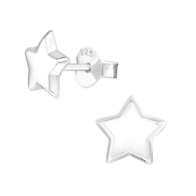 Aramat Jewels | Oorbellen | Zilveren Ster Oorbellen Sterretjes – 925 Zilver Meerdere Maten | Zilver Geoxideerd-10mm | | | Zilver | Kinderen, Volwassenen | Verkleurd niet