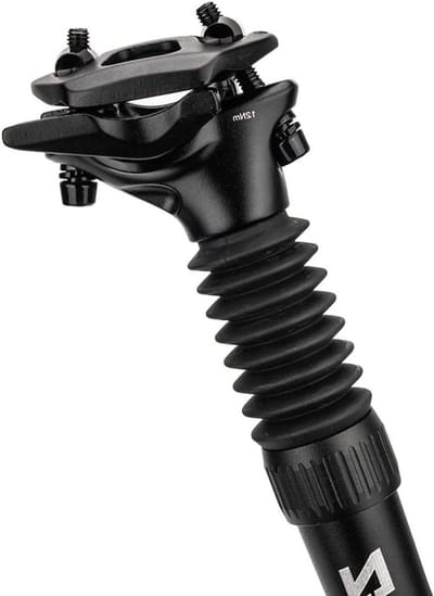Fiets Zadelpen - Schokbreker Zadelpen - Comfortabel Fietsen - Verstelbare Demping - 350mm Lengte - Zwart