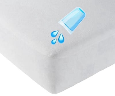 Waterdicht Matrasbeschermer-Hoeslaken-Molton-flanel-100% katoen -Antibacteriëel-Rondom Elastiek-Wit-1Persoons-Extra Lang-80x220+30cm