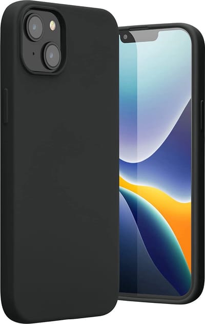 Casemania Hoesje Geschikt voor Apple iPhone 14 - Zwart - Liquid Siliconen Back Cover