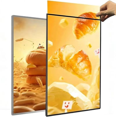 Led Reclame Lichtbak - Verlicht Posterframe - Opvallende Displays - Ultradun Ontwerp - A1 Formaat - Zilver