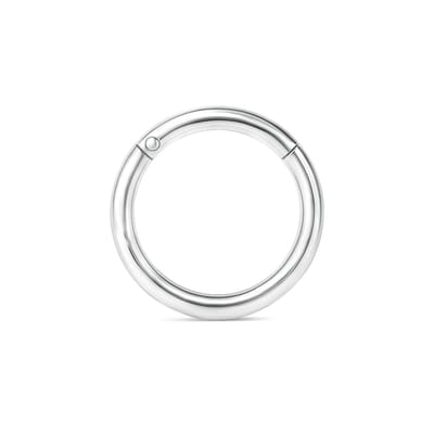 14kt - Witgouden Segment Ring met Scharnier - 1,2 mm Staaf Dikte - 6 mm Diameter - 14 Karaat Witgouden Piercing Ring - Echt Goud (585) - Inclusief Echtheidscertificaat