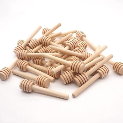 Houten honinglepels set van 30 stuks met grote handgreep, perfect voor jam en honing, ideaal voor mixen en serveren