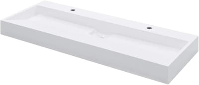 Wastafel - Spoelbak Badkamer - Badkamer Opknappen - Twee Kraangaten - 120 x 46 x 11 cm - Wit