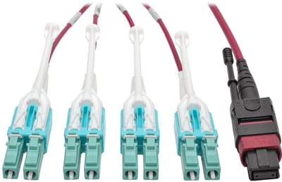 Tripp Lite N845-05M-8L-MG Glasvezel kabel 5 m OM4 MPO/MTP 8x LC Black,Magenta,Turquoise