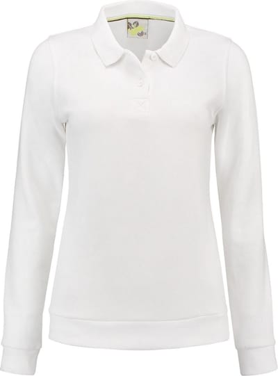 Lemon & Soda polosweater voor dames in de kleur wit in de maat XXL.
