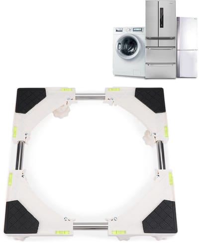 Dailygoods- Bewegende Apparatenbasis - Verstelbaar - Roestvrij Staal - Antislip - Hoogte Verhogend - Geschikt voor Wasmachine - Trockner en Koelkast - Wasmachinebasis