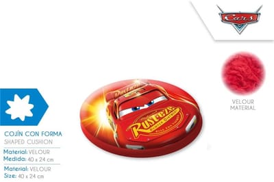 Disney Cars Sierkussen in Vorm – Zacht Velours Kinderkussen – 6x4 cm – Lightning McQueen Design