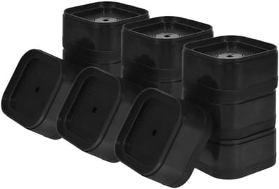 Wasmachine Antislipmatten - Trillingsisolatie Blokken - Meubel Stabilisatie - Universeel Toepasbaar - 7x7x3.5 cm - Zwart