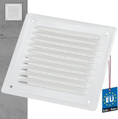 Ventilatierooster 165x165 mm voor open haard - Gelakt afvoerrooster met insectengaas