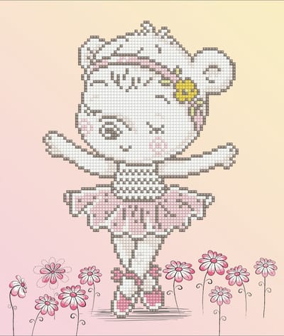 Diamond Painting Volwassenen - Ronde Steentjes - Volledig Pakket - Hobby - Diamond Dotz® - DD5.057 - Ballet beer 32 x 32cm