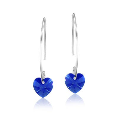 Montebello Oorbellen Liv HZ84 - 925 Zilver Gerhod.- Swarovski Hart - Ø10mm - 35mm