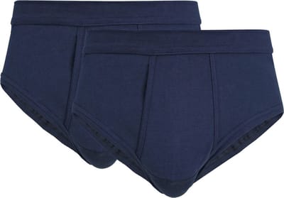 Gotzburg heren slips (2-pack) - heren slips in Feinripp met gulp - donkerblauw