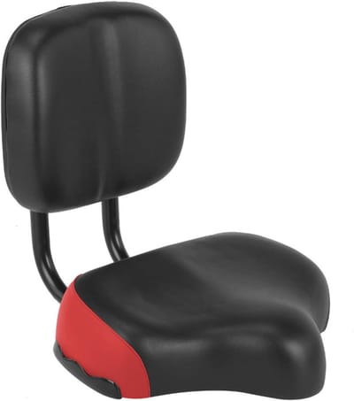 Fietszadel - Comfortzadel Rugsteun - Comfortabel Fietsen - Verstelbare Rugsteun - 23-33 cm - Rood