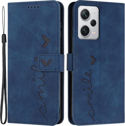 Coverup Hoesje - Geschikt voor Xiaomi Redmi Note 12 Pro 5G / Poco X5 Pro Hoesje - Coverup Smile Book Case - Blauw